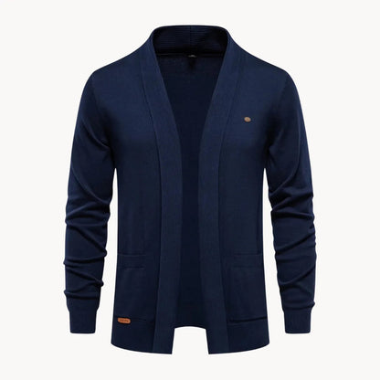Men's Open V-Neck Cardigan with Long Sleeves
