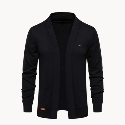 Men's Open V-Neck Cardigan with Long Sleeves