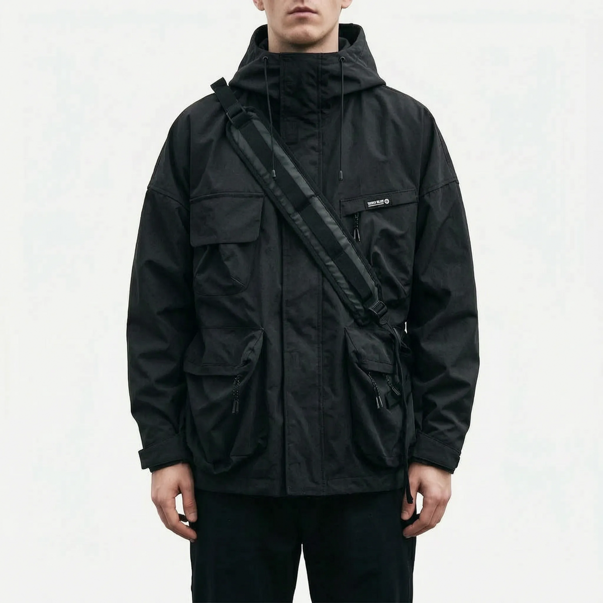 Men's Outdoor Jacket with Hood and Cargo Pockets