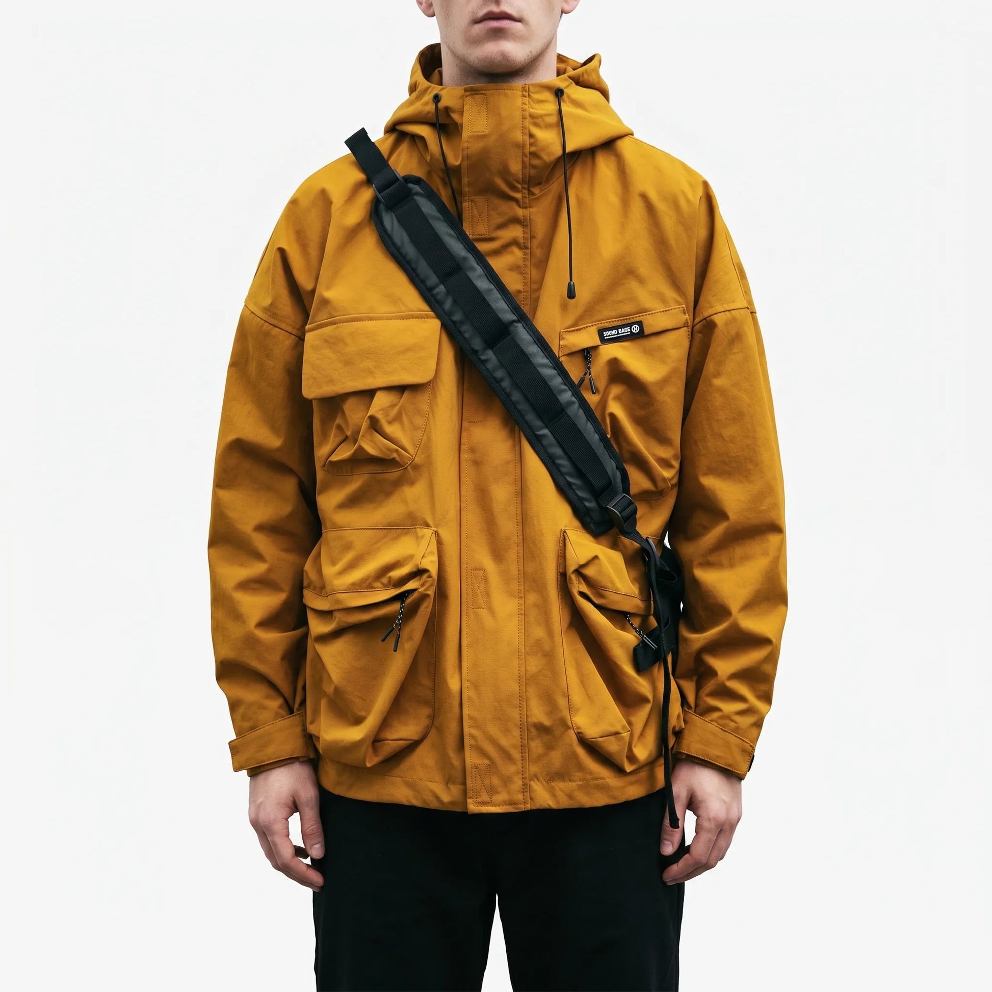 Men's Outdoor Jacket with Hood and Cargo Pockets