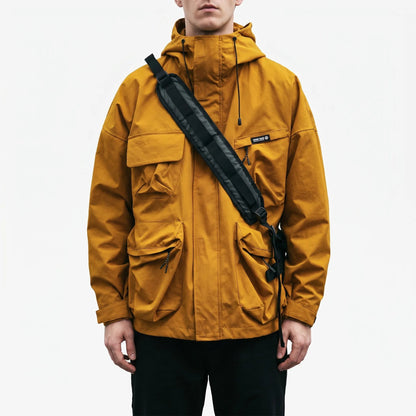 Men's Outdoor Jacket with Hood and Cargo Pockets