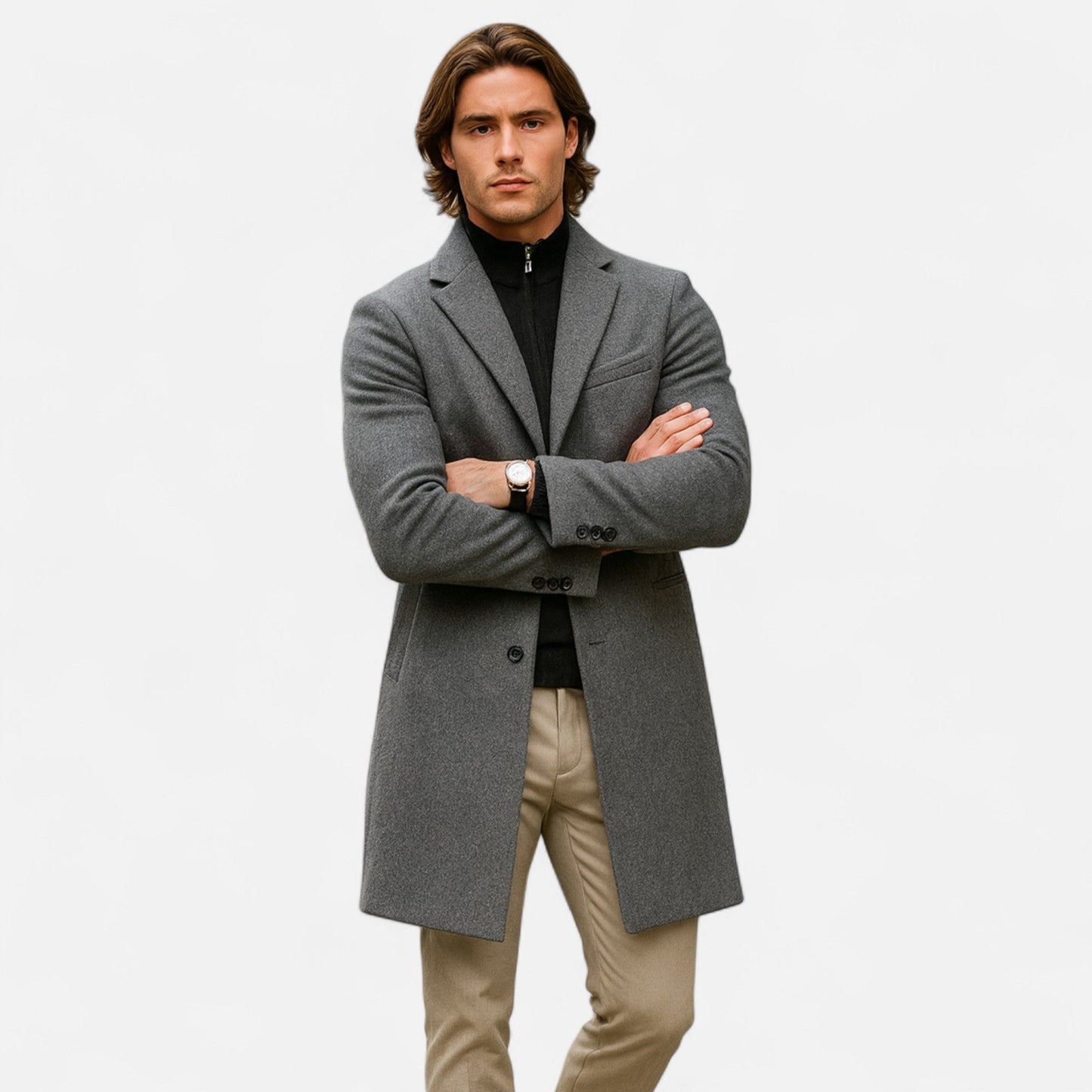 Men's Overcoat Classic Long Trench Coat