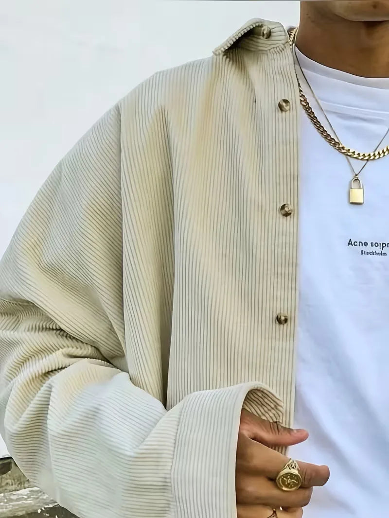 Men's Oversized Corduroy Bomber Jacket