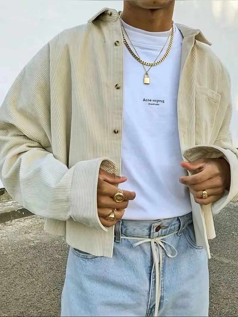 Men's Oversized Corduroy Bomber Jacket