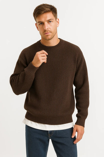 Men's Oversized Knit Ribbed Sweater