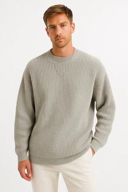 Men's Oversized Knit Ribbed Sweater