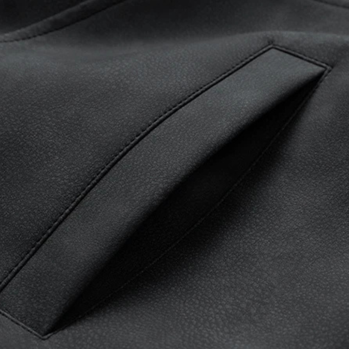 Men's PU Leather Bomber Jacket with Press Studs