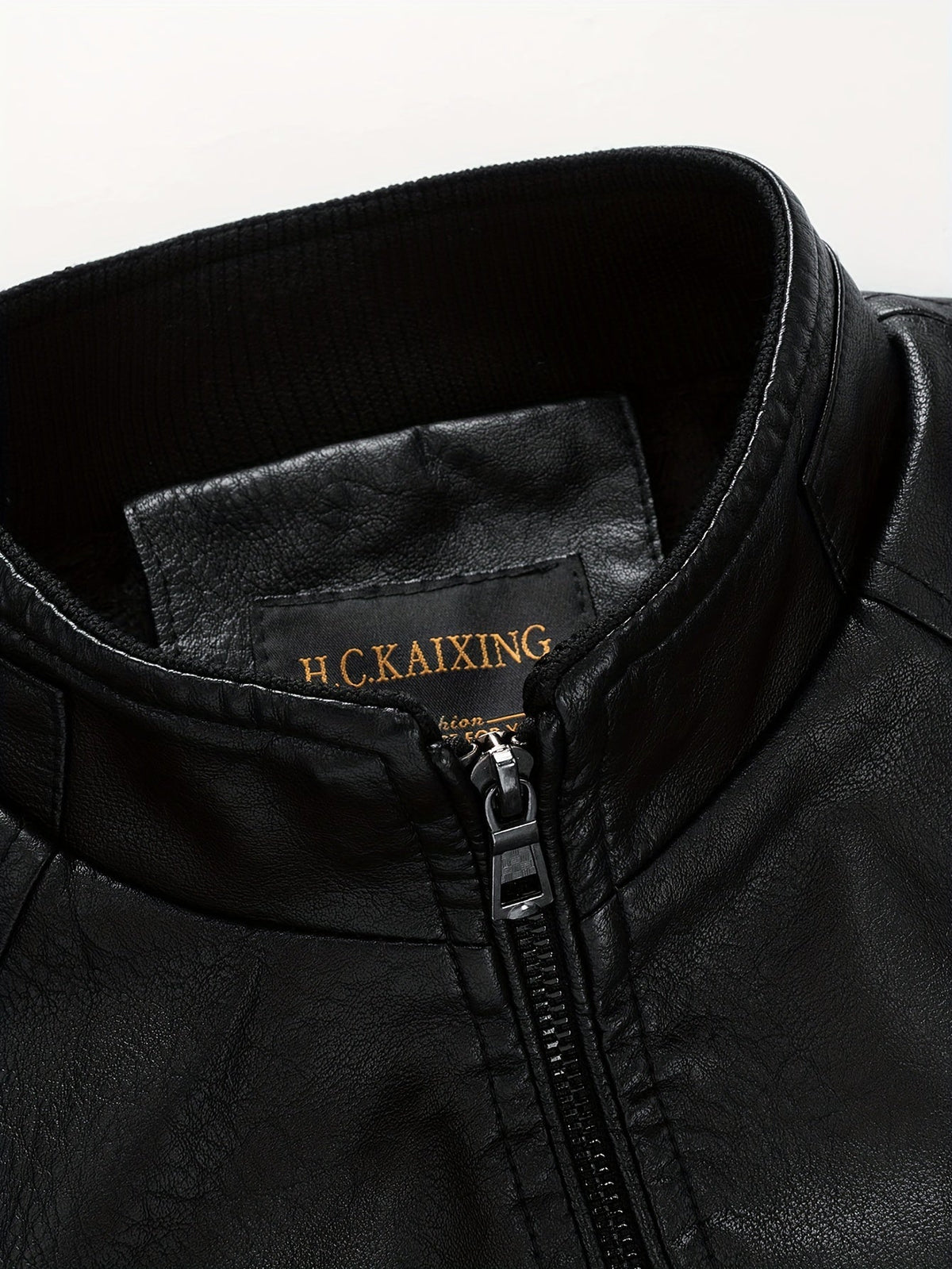 Men's PU Leather Jacket with Zip Pockets