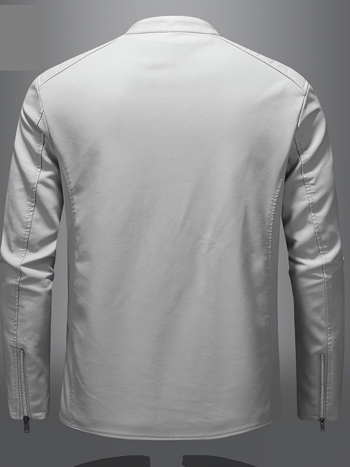 Men's PU Leather Motorcycle Jacket with Pockets