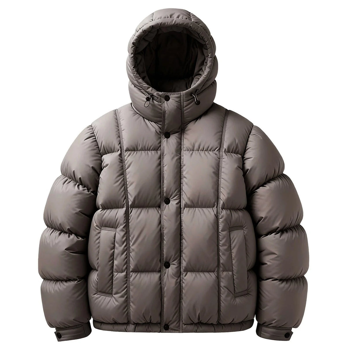 Men's Padded Down Jacket with Hood for Winter Warmth