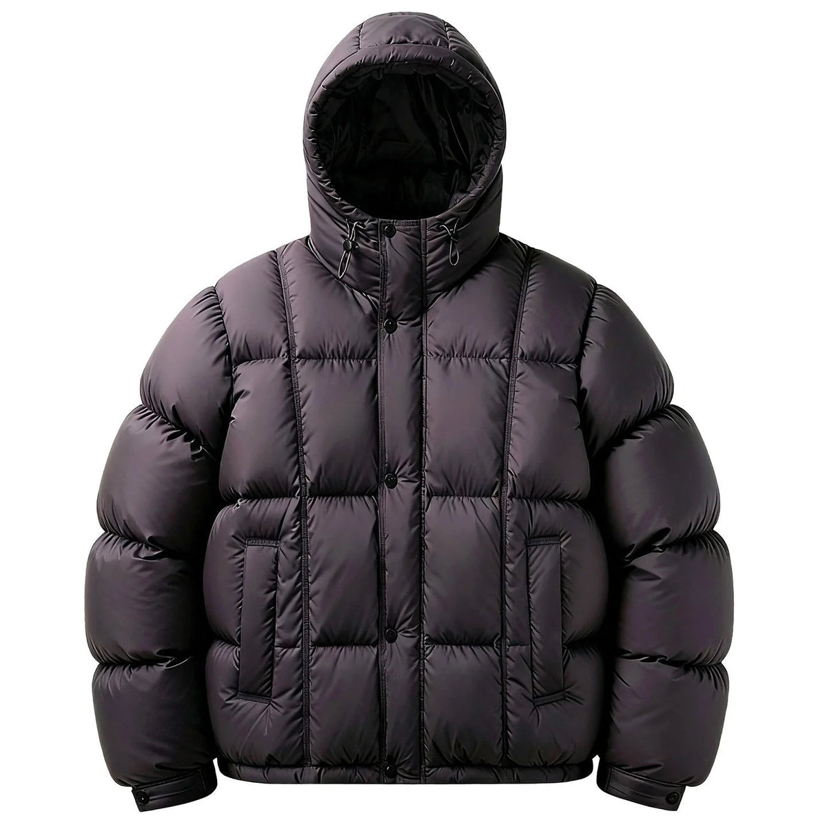 Men's Padded Down Jacket with Hood for Winter Warmth