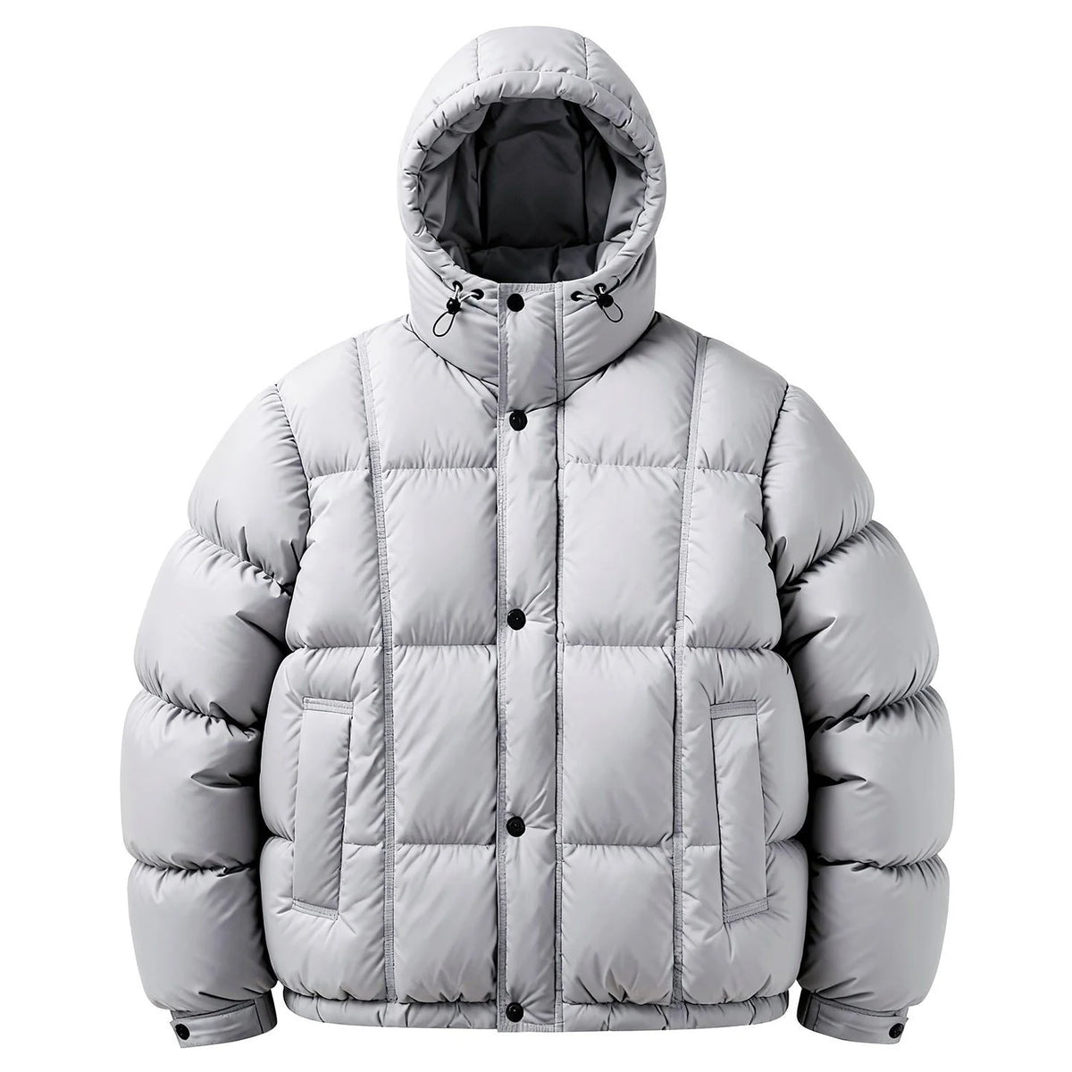 Men's Padded Down Jacket with Hood for Winter Warmth
