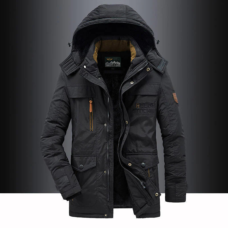 Men's Padded Jacket with Detachable Hood