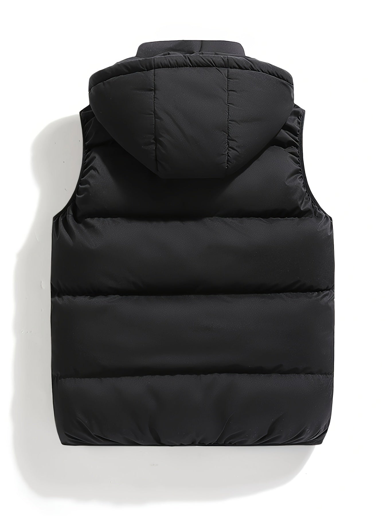 Men's Padded Vest with Stand-Up Collar and Hood