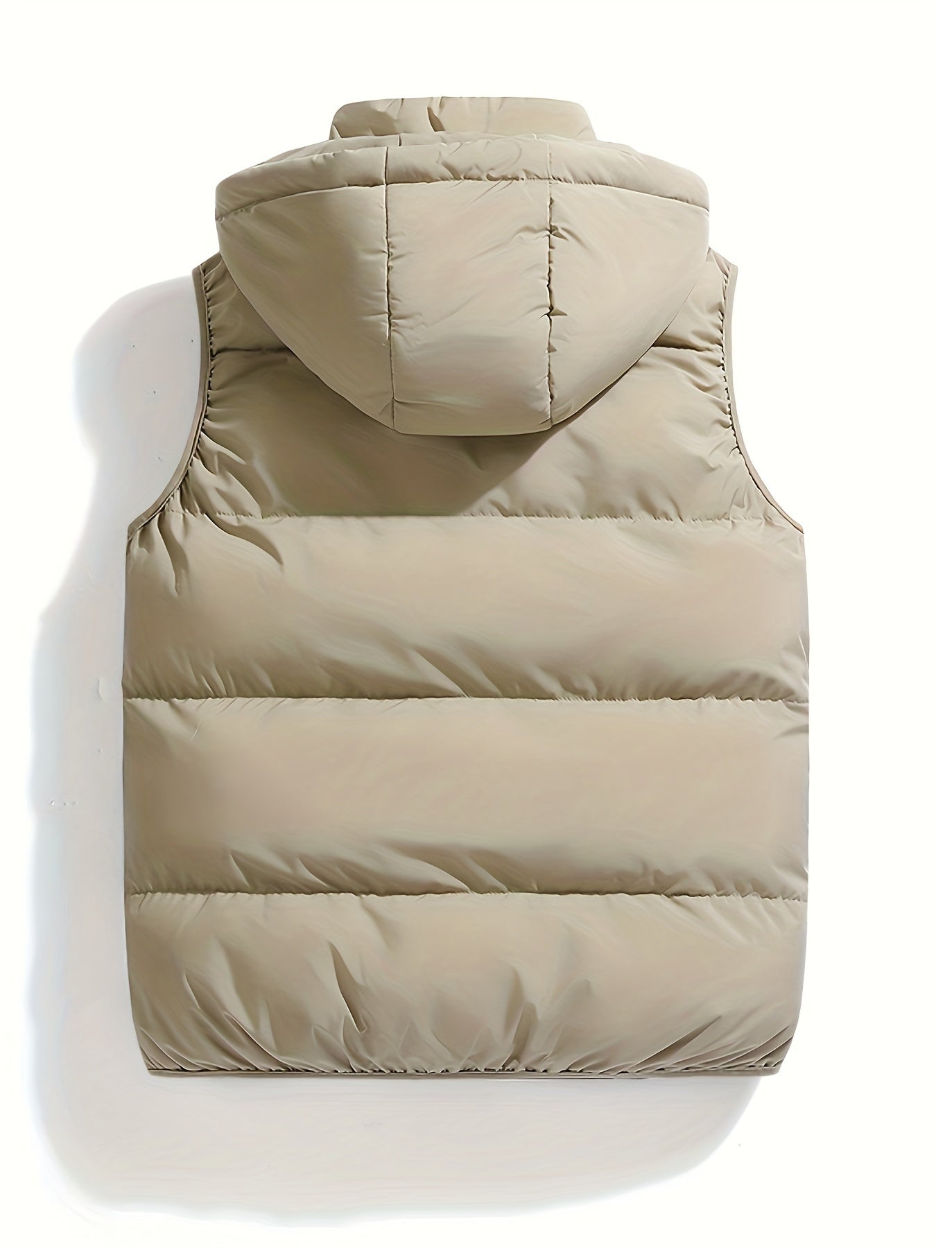 Men's Padded Vest with Stand-Up Collar and Hood