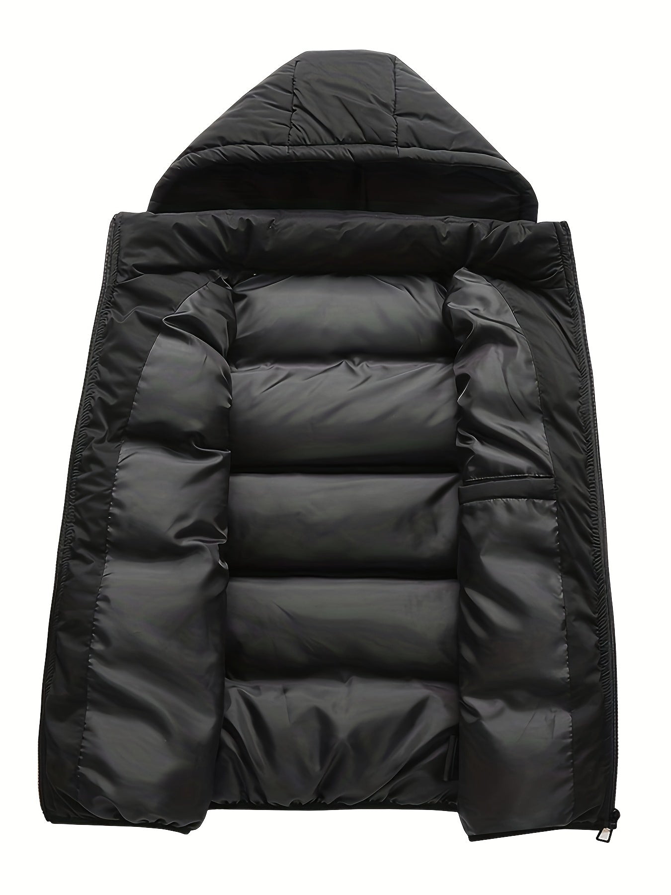 Men's Padded Vest with Stand-Up Collar and Hood