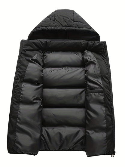 Men's Padded Vest with Stand-Up Collar and Hood