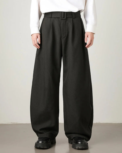 Men's Pleated High-Waist Trousers