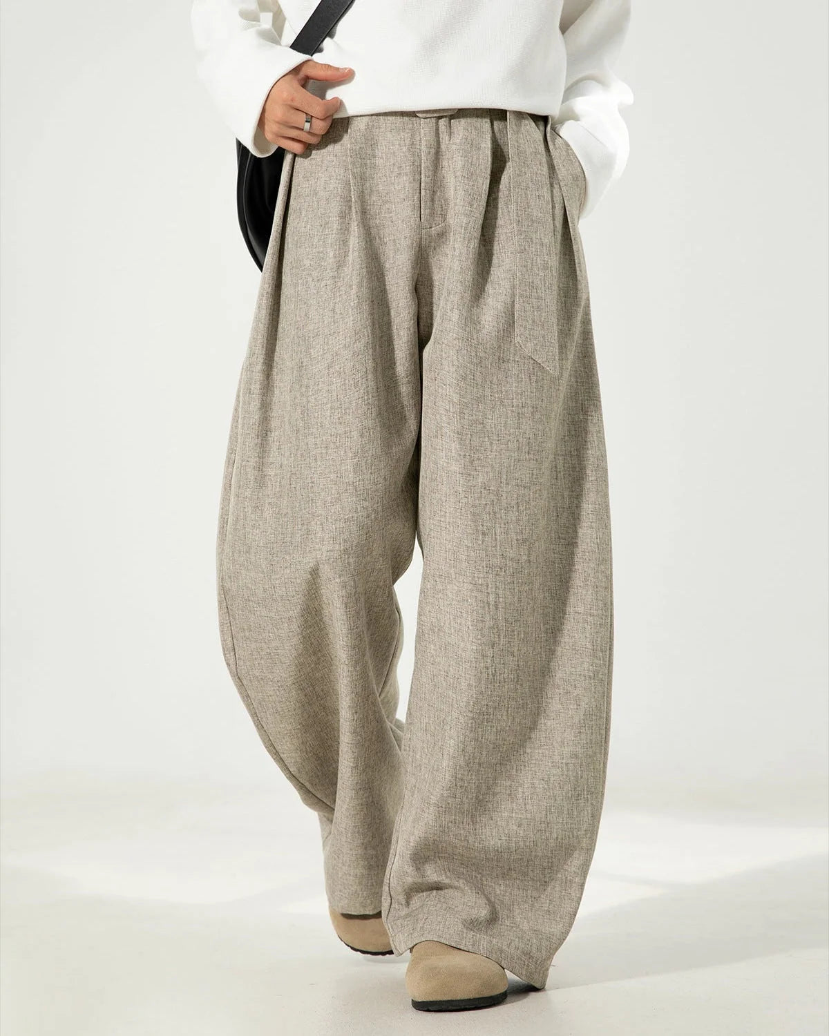 Men's Pleated High-Waist Trousers