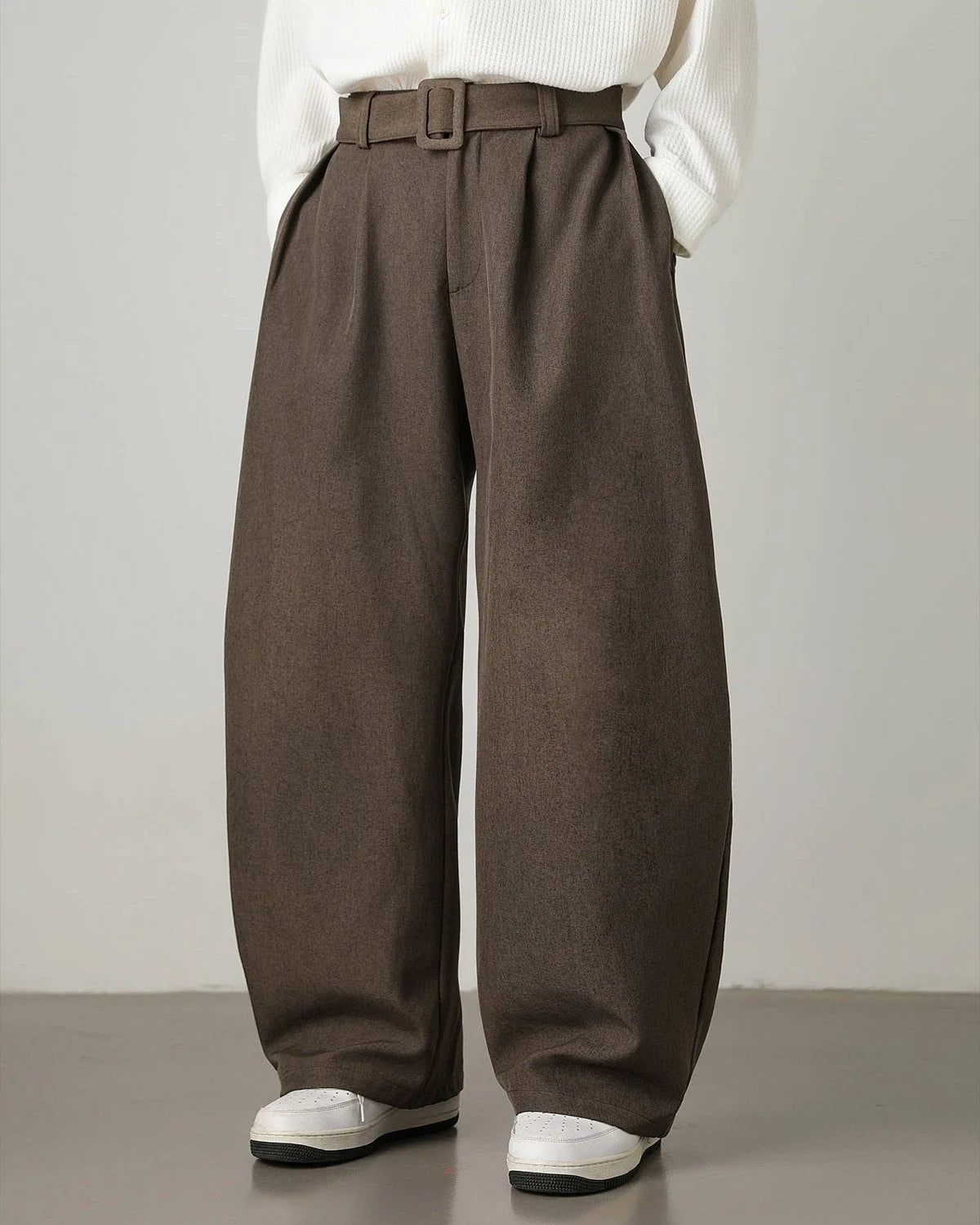 Men's Pleated High-Waist Trousers