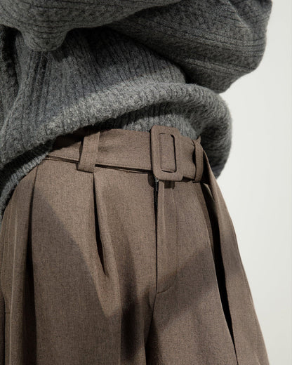 Men's Pleated High-Waist Trousers