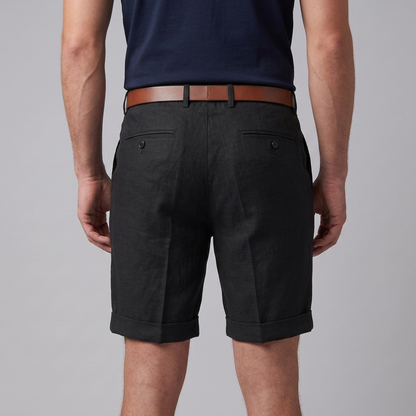 Men's Pleated Turn-Up Shorts for Smart-Casual Style
