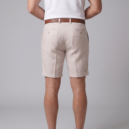 Men's Pleated Turn-Up Shorts for Smart-Casual Style