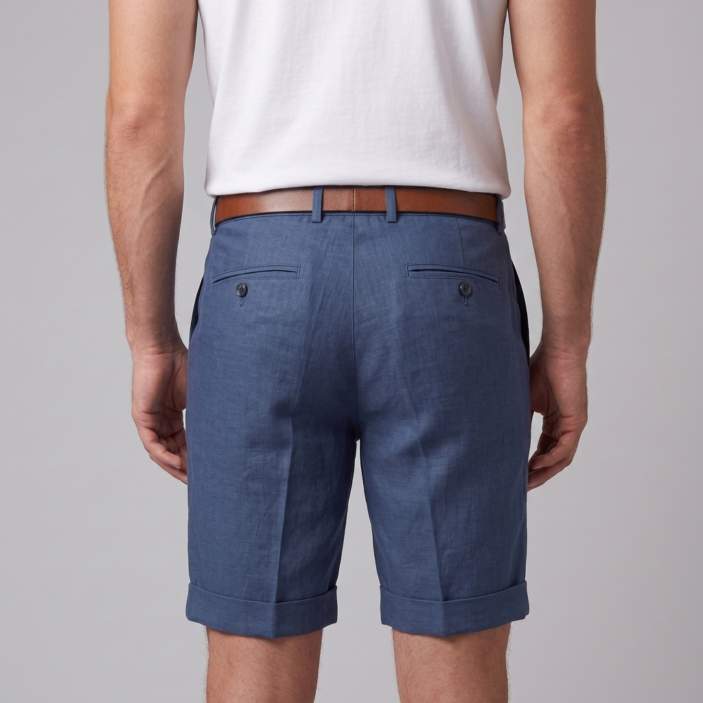 Men's Pleated Turn-Up Shorts for Smart-Casual Style