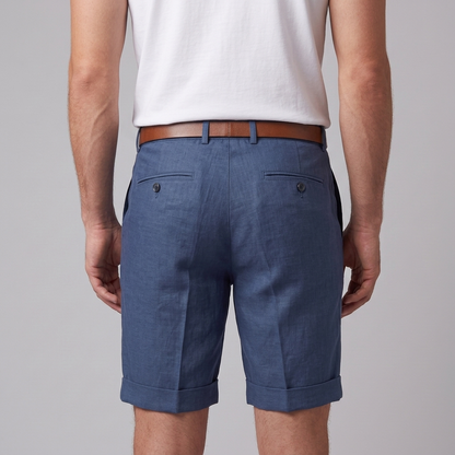 Men's Pleated Turn-Up Shorts for Smart-Casual Style