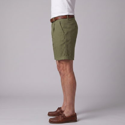Men's Pleated Turn-Up Shorts for Smart-Casual Style