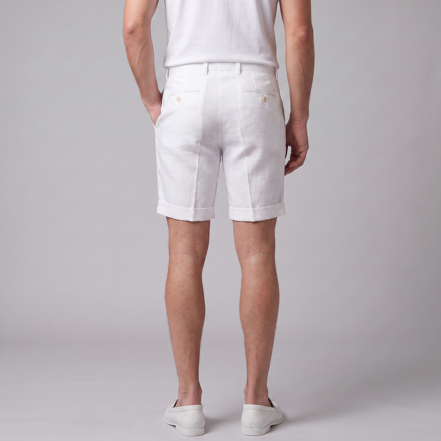 Men's Pleated Turn-Up Shorts for Smart-Casual Style