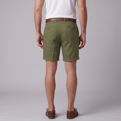 Men's Pleated Turn-Up Shorts for Smart-Casual Style