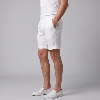 Men's Pleated Turn-Up Shorts for Smart-Casual Style