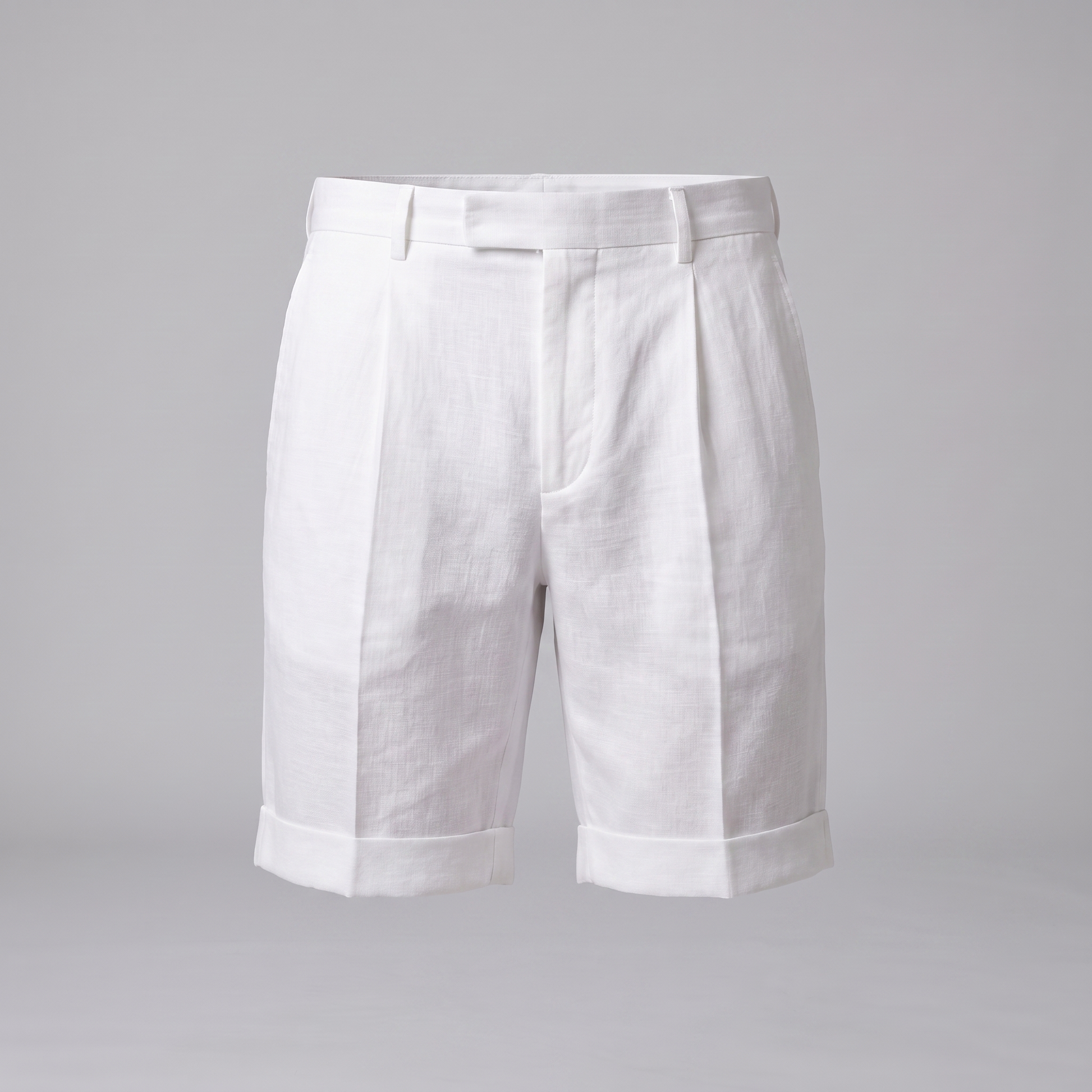 Men's Pleated Turn-Up Shorts for Smart-Casual Style