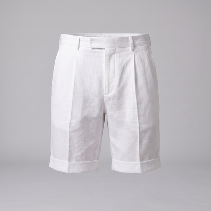 Men's Pleated Turn-Up Shorts for Smart-Casual Style