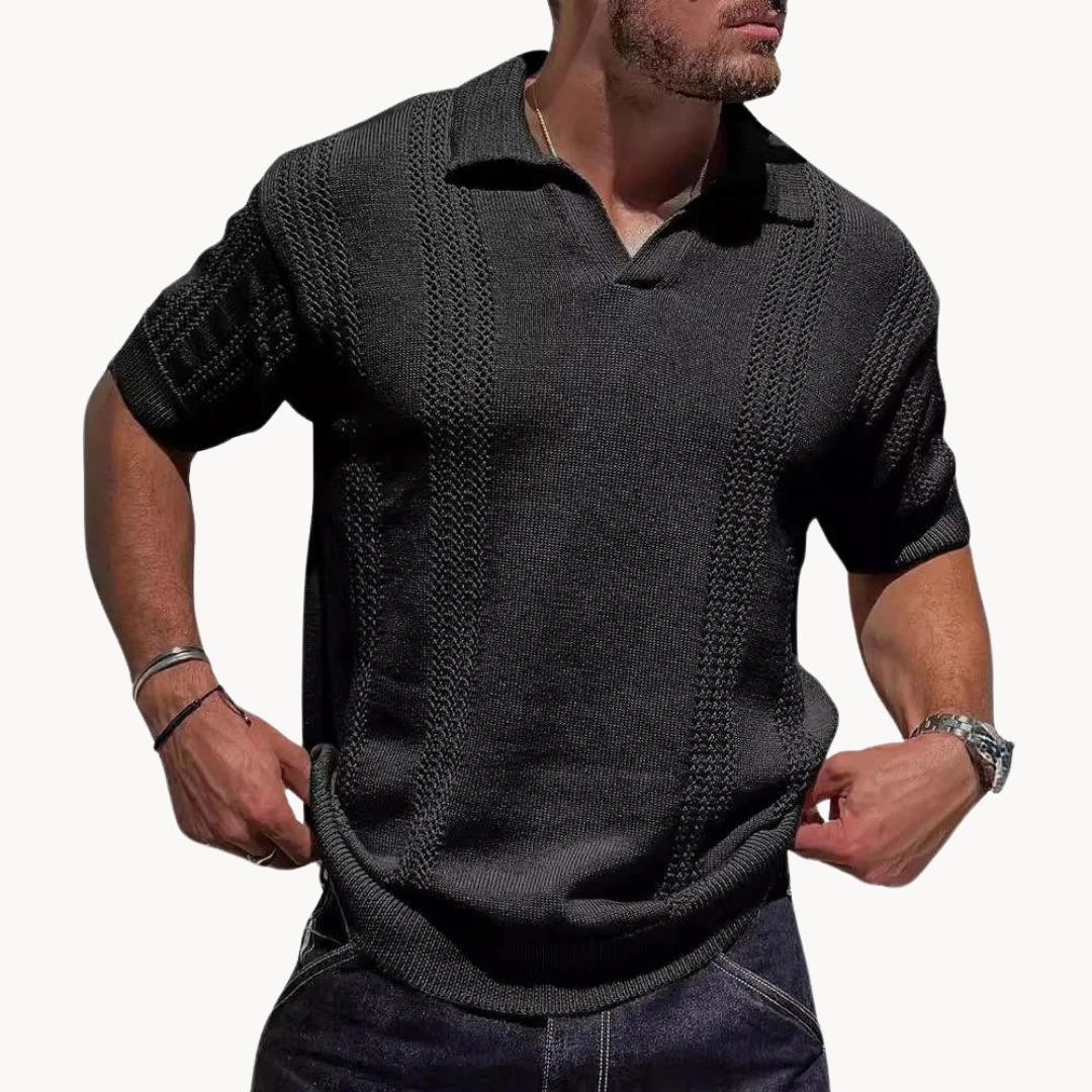 Men's Polo Shirt - Soft Knit Blend with Classic Collar
