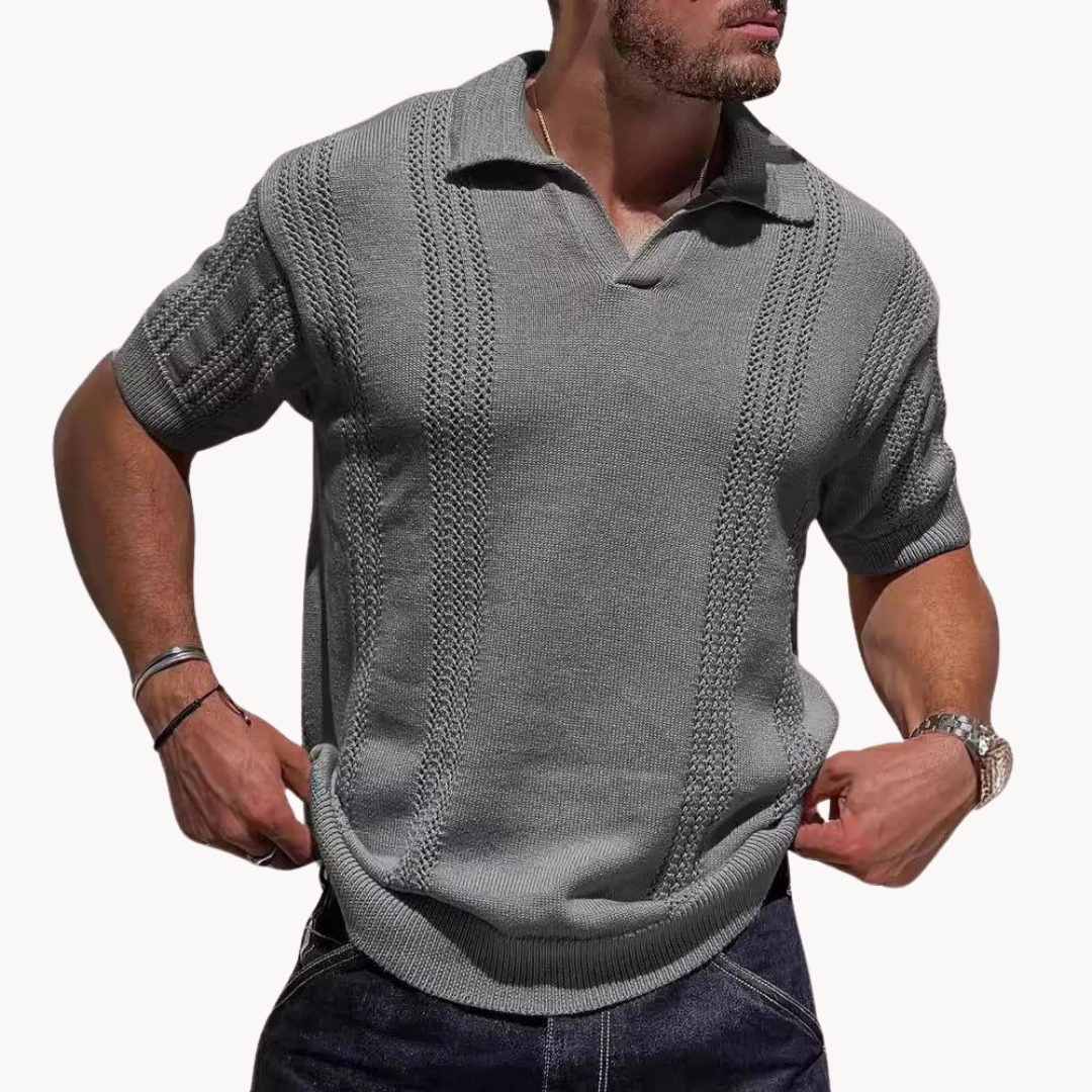 Men's Polo Shirt - Soft Knit Blend with Classic Collar