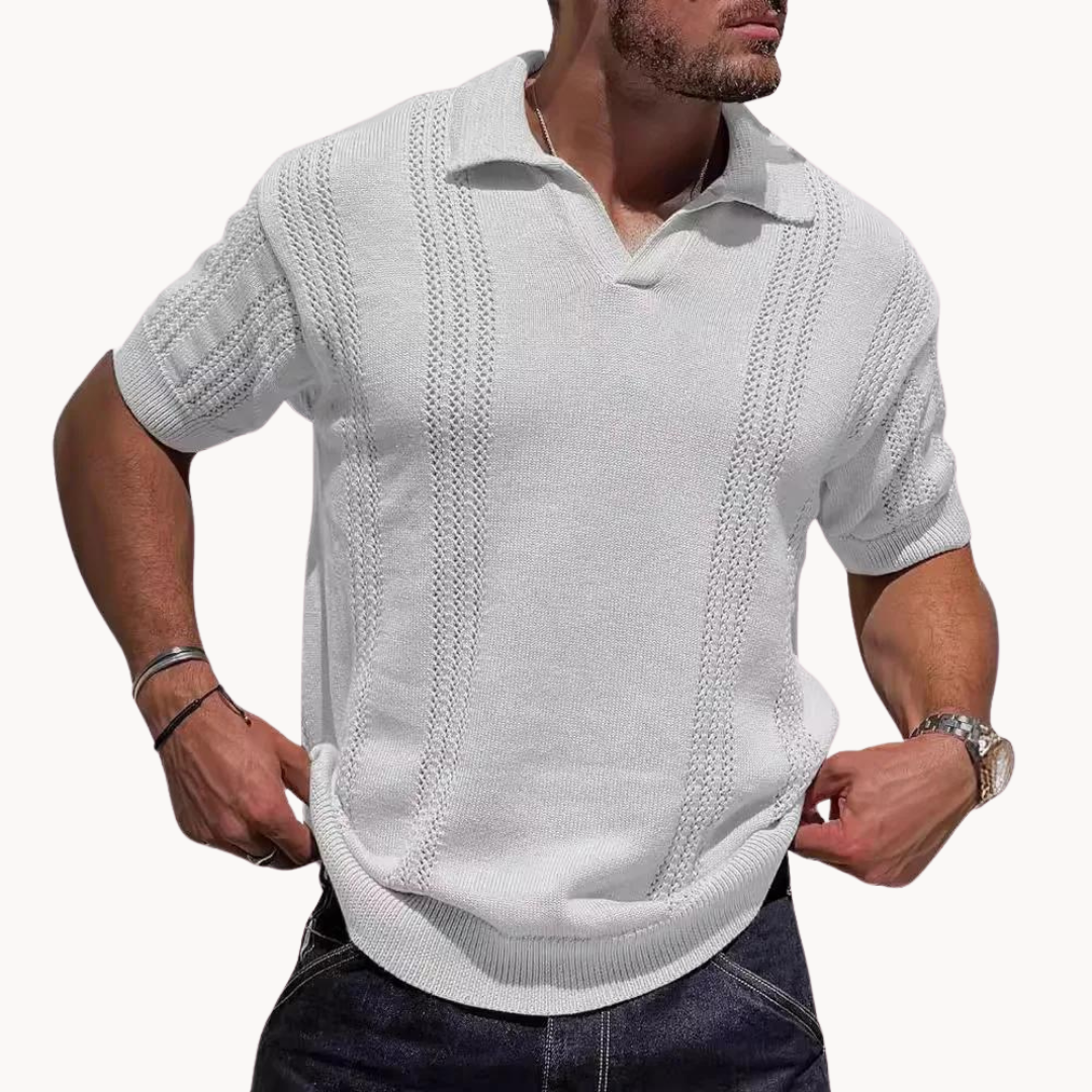 Men's Polo Shirt - Soft Knit Blend with Classic Collar