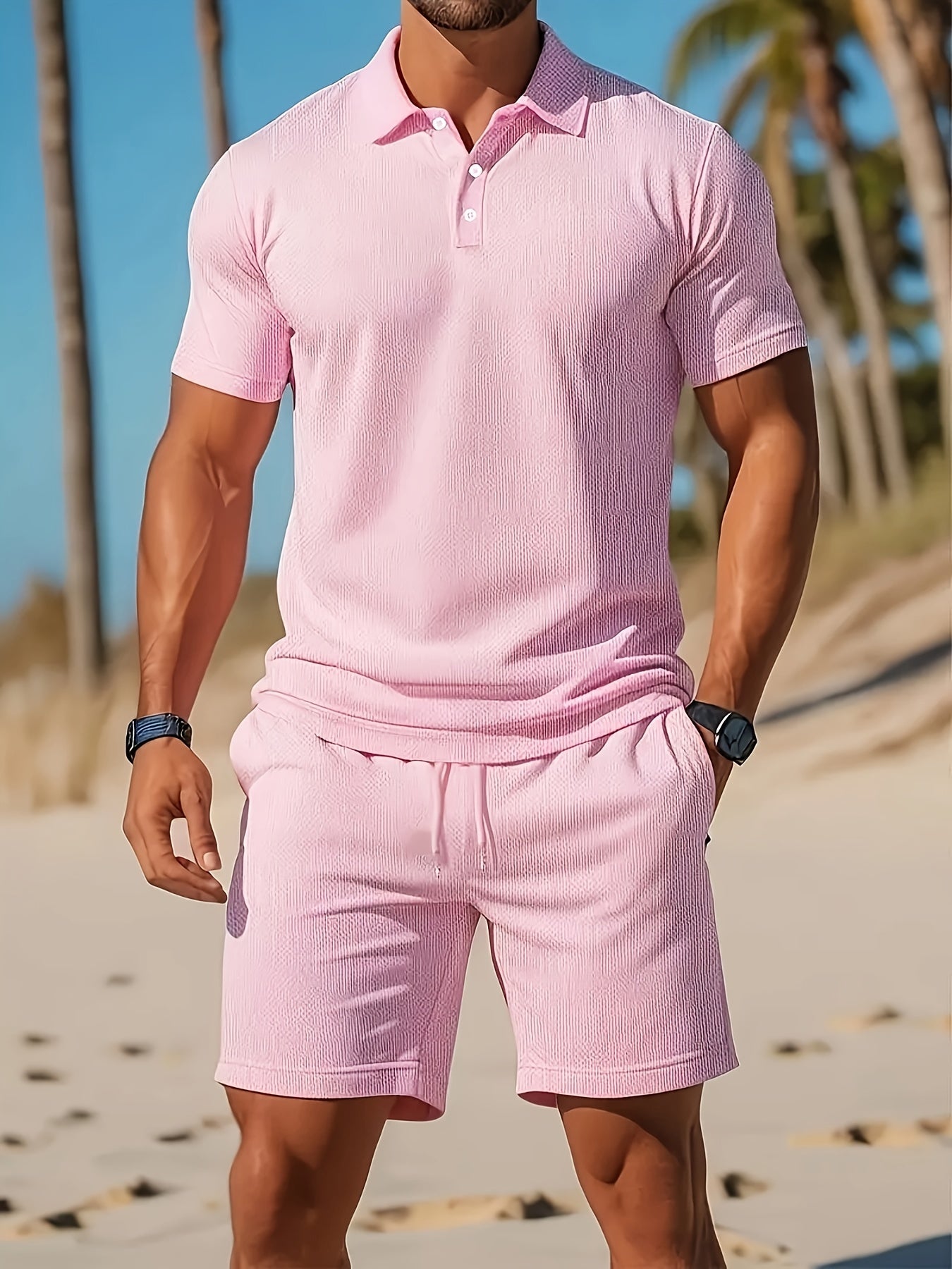 Men's Polo Shirt and Shorts Set