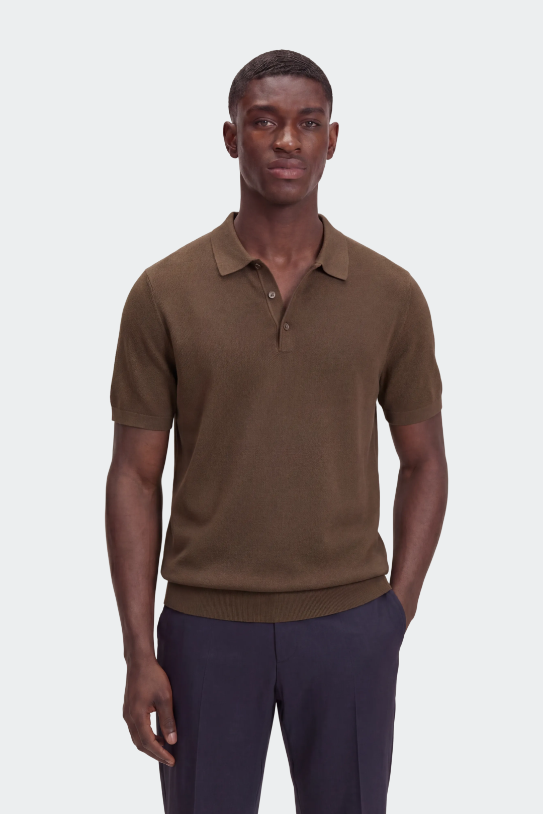 Men's Polo Shirt with Silk Blend