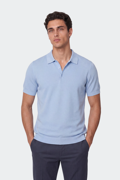 Men's Polo Shirt with Silk Blend