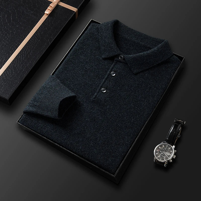 Men's Polo Sweater - Classic Comfort and Style