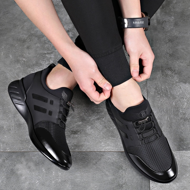 Men's Premium Faux Leather Comfort Sneakers