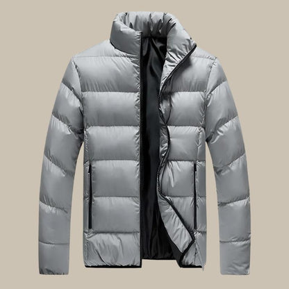 Men's Puffer Jacket - Casual Winter Coat for Cold Weather
