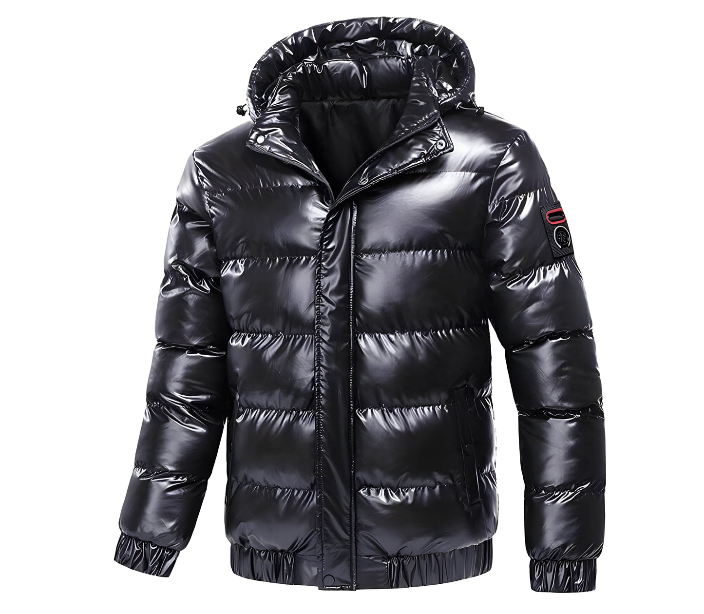 Men's Puffer Jacket with Detachable Hood for Winter Wear