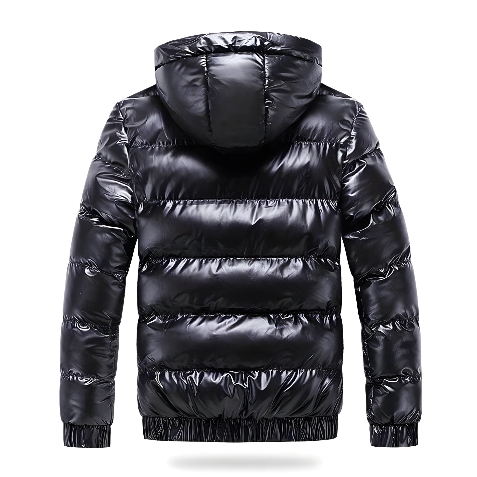 Men's Puffer Jacket with Detachable Hood for Winter Wear