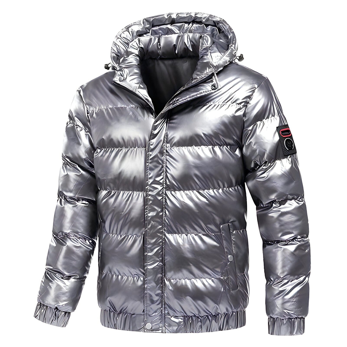 Men's Puffer Jacket with Detachable Hood for Winter Wear