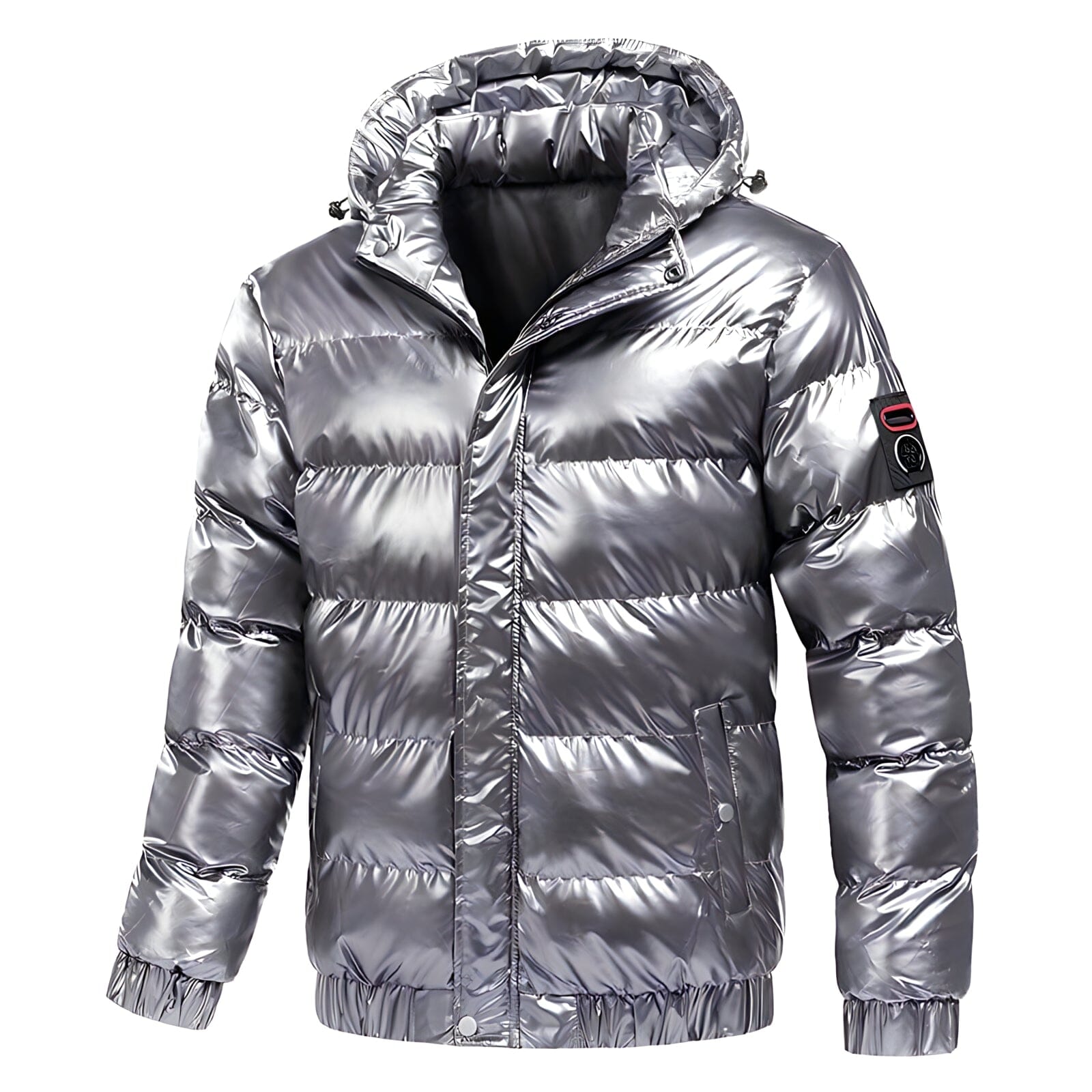 Men's Puffer Jacket with Detachable Hood for Winter Wear
