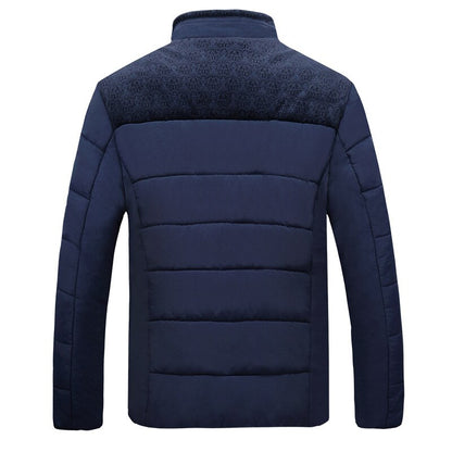Men's Puffer Jacket with Upright Collar for Winter Wear