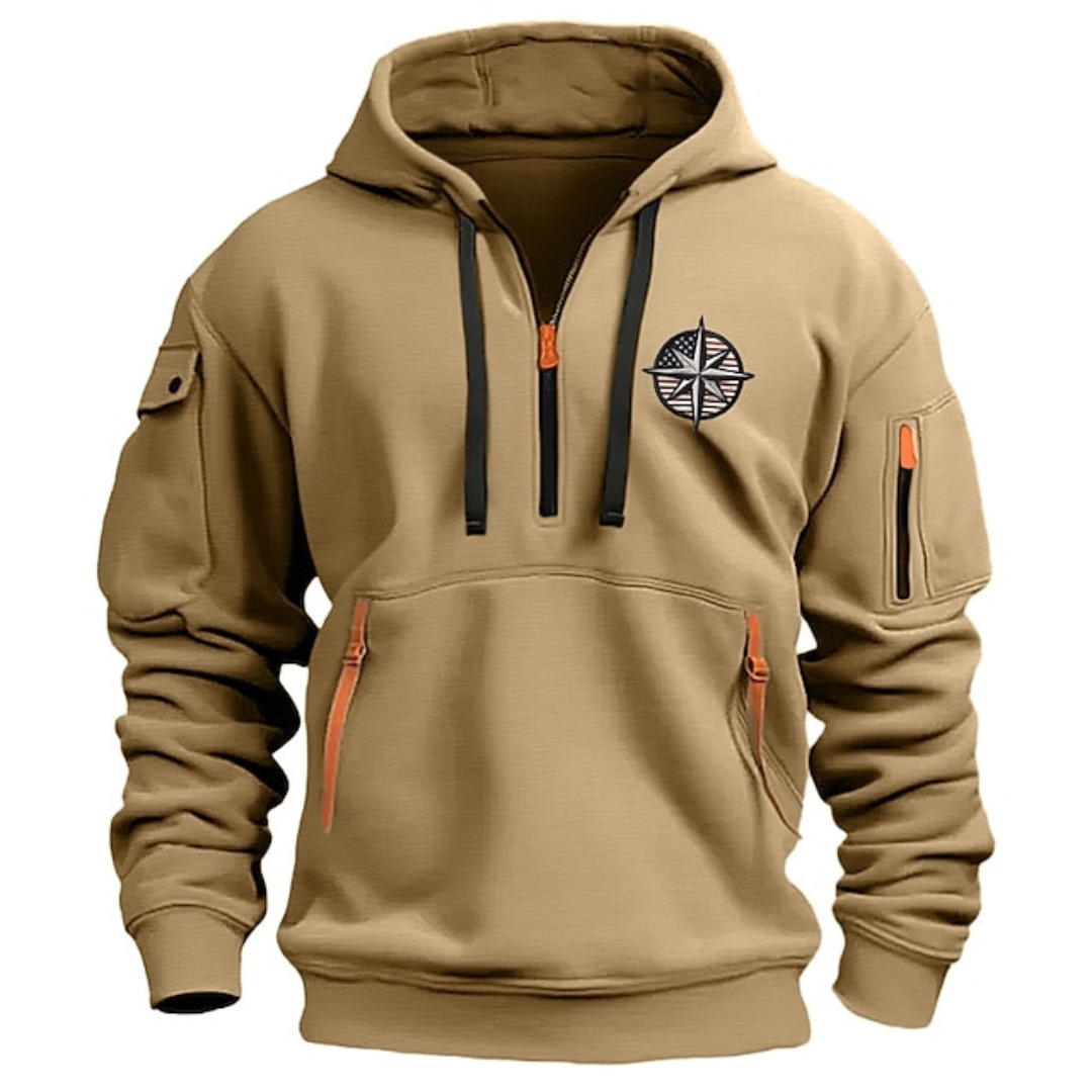 Men's Pullover with Hood and Bold Leo Print